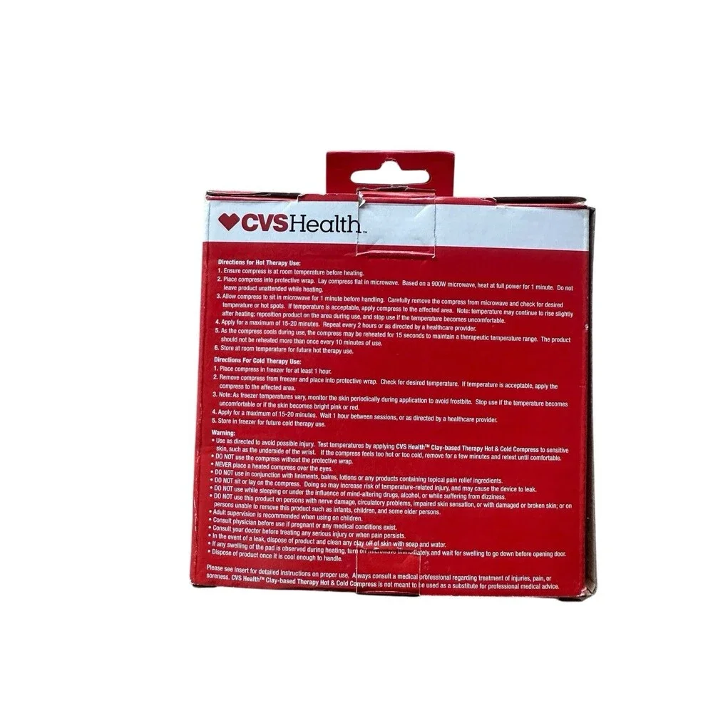 CVS Health Clay  Based Theraputic Hot & Cold Pain Relieving Compress Back & Body